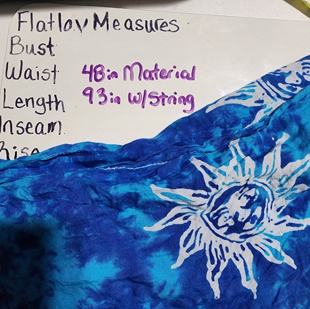 Vintage Celestial Blue Tie Dye Crop Top & Wrap Skirt Set Boho Festival - Picture 7 of 7